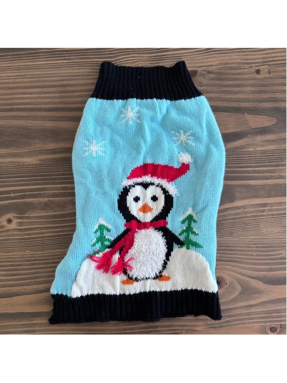 Dog Christmas Sweater Medium Penguin Santa Holiday Knit
